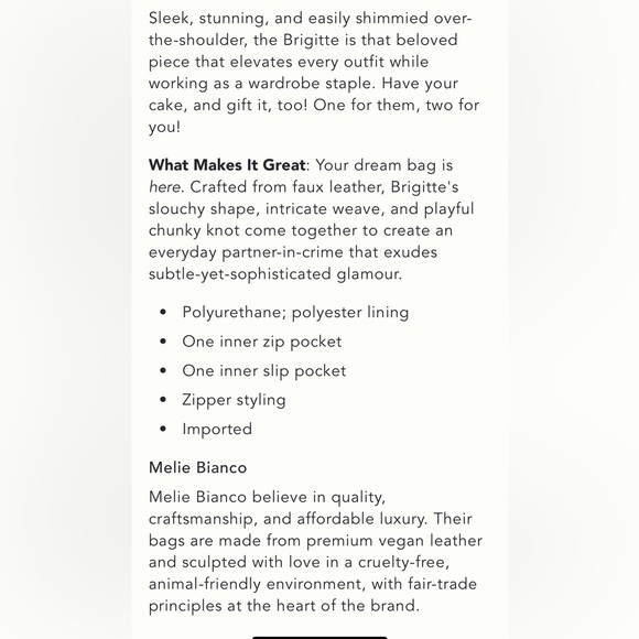 Anthropologie Brigett Hobo Bag by Melie Bianco - Picture 9 of 10